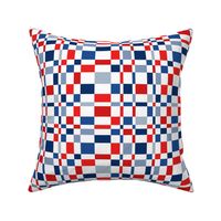 Uneven Checker Red White Blue - Medium Scale