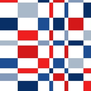 Uneven Checker Red White Blue - XL Scale