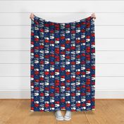 USA Patriotic Typography Blue BG Rotated- XL Scale 