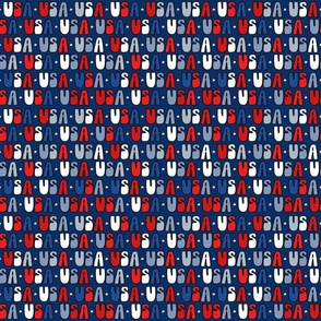 USA Patriotic Typography Blue BG - Small Scale 
