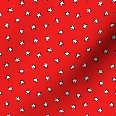 Patriotic Stars Red BG - Medium Scale