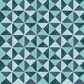 Winter Geometric rustic triangle check mint grey by Jac Slade