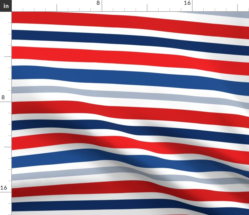 Red White Blue Patriotic Stripes - Medium Scale