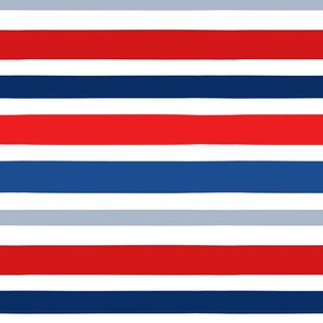Red White Blue Patriotic Stripes - Large Scale