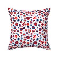 Red White Blue Patriotic Flowers - Small Scale