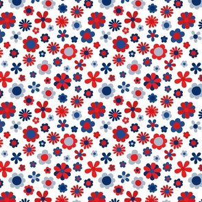 Red White Blue Patriotic Flowers - Medium Scale