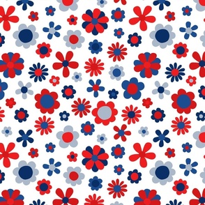 Red White Blue Patriotic Flowers - Large Scale