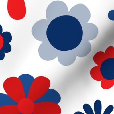 Red White Blue Patriotic Flowers - XL Scale