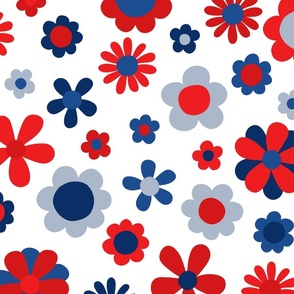 Red White Blue Patriotic Flowers - XL Scale