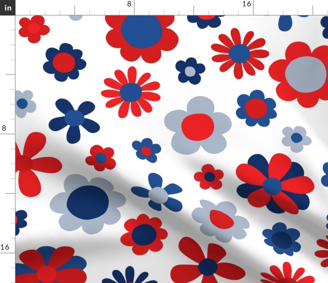 Red White Blue Patriotic Flowers - XL Scale