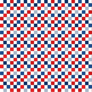 Red White Blue Distorted Checker - XS Scale