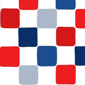 Red White Blue Distorted Checker - XL Scale