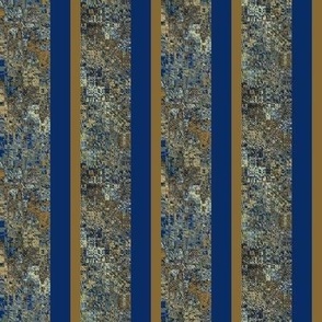 BHMN3 - Variegated Bohemian Stripes - half drop layout - 4 inch fabric repeat - 6 inch wallpaper repeat