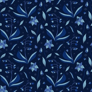 Midnight Floral Garden Navy Blue