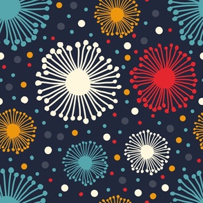 2766 D Large - abstract shapes / fireworks