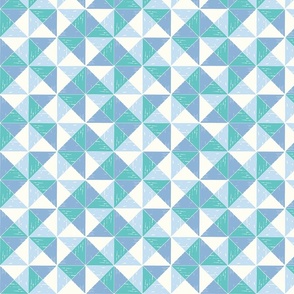 Winter Geometric rustic triangle check dove blue mint green by Jac Slade