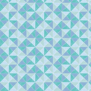 Winter Geometric rustic triangle check dove blue mint sage green by Jac Slade