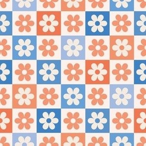 Fourth of July Checkerboard Floral Pattern