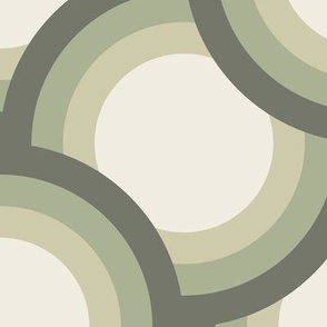 Circles In Circles In Circles In Circles | Creamy White, Light Sage Green, Limed Ash, Thistle Green | Geometric