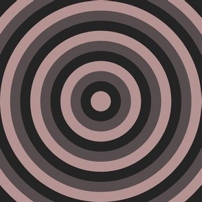 Concentric Vibes | Dusty Rose, Purple-Brown-Gray, Raisin Black | Geometric