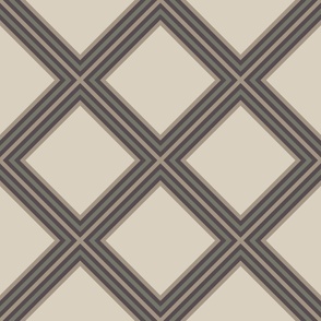 Criss Cross Stripe | Bone Beige, Khaki Brown, Limed Ash, Purple-Brown-Gray |Geometric