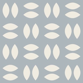 Double Pointed Shapes | Creamy White, French Gray |Geometric