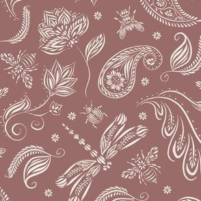 Paisley Doodle Bugs | Copper Rose, Creamy White | Bandana