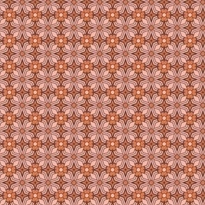 Midcentury Modern Retro Geometric | Extra Small Scale | Orange Pink Brown