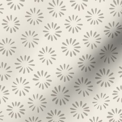 Small Handdrawn Flowers | Cloudy Silver, Creamy White | Floral