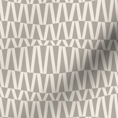 Wavy Triangle Stripe | Cloudy Silver, Creamy White | Geometric