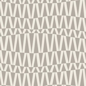 Wavy Triangle Stripe | Cloudy Silver, Creamy White | Geometric