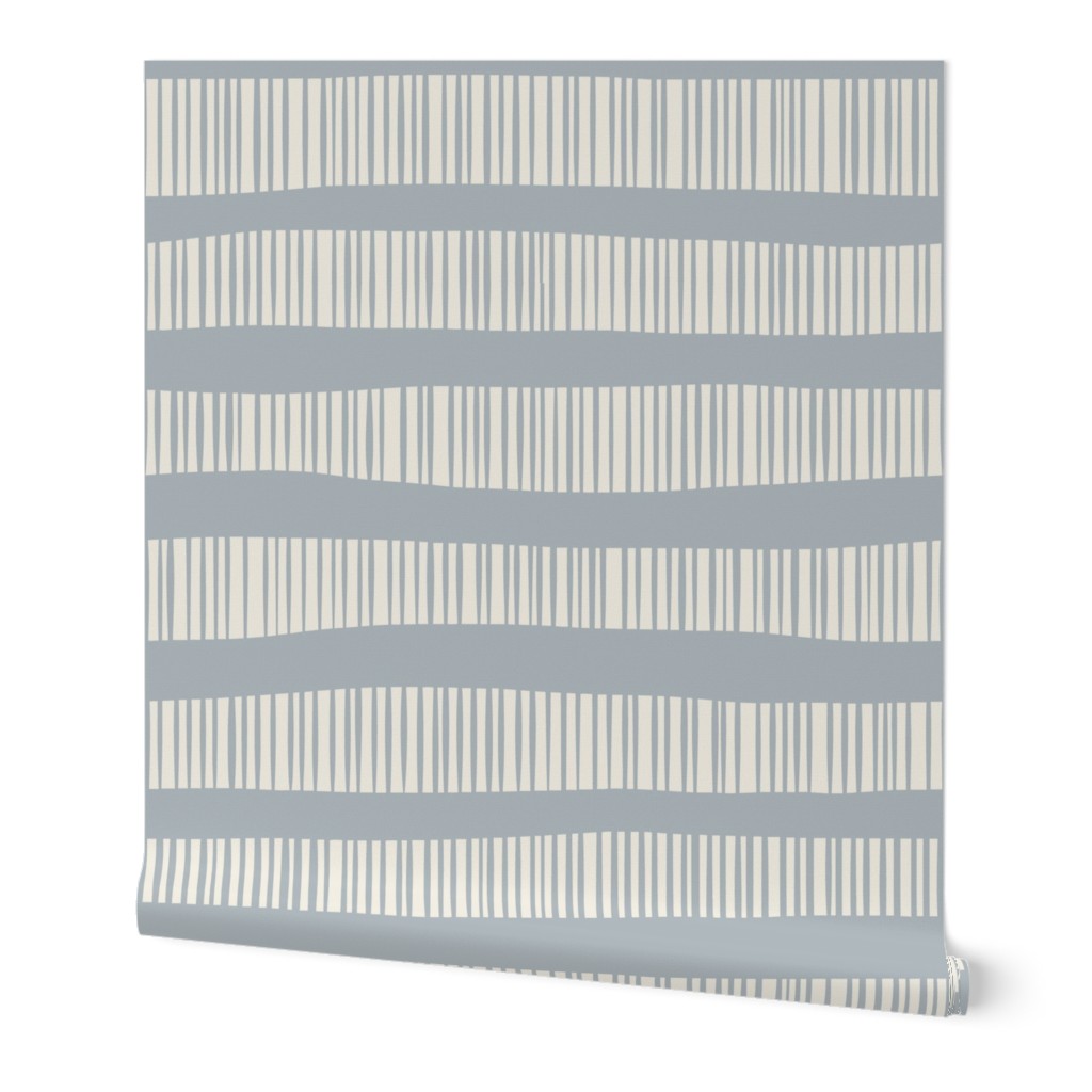 Wonky Striped Stripes | Creamy White, French-Gray | Geometric