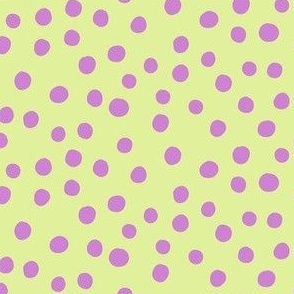 pink polka dots on yellow normal scale