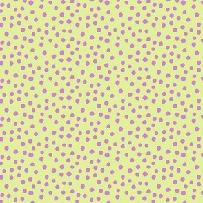 pink polka dots on yellow small scale