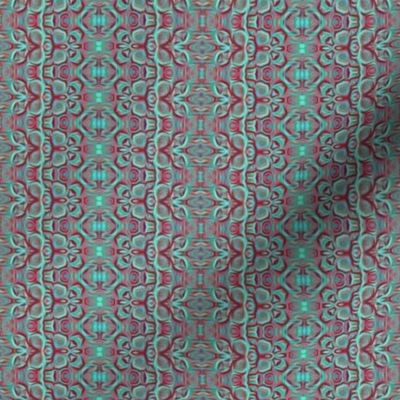 patterned mini stripes -  turquoise red