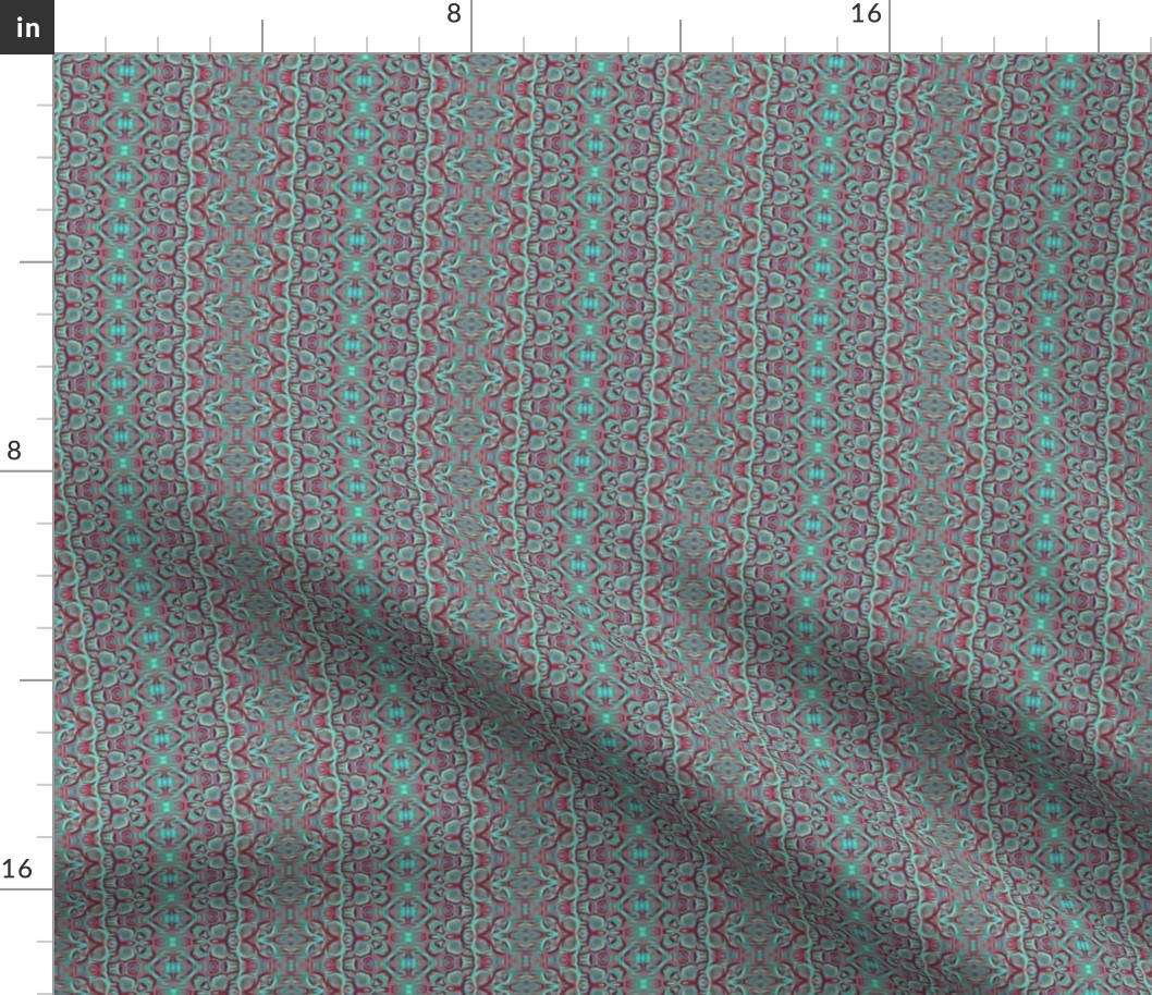 patterned mini stripes -  turquoise red