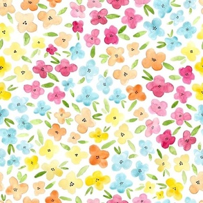 Sunny & Spring Jumbo (12x12 repeat)  | Watercolor Spring Florals | Spring Flowers