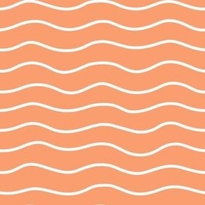 Orange  Waves Relaxing Ocean - 6 x 6 in