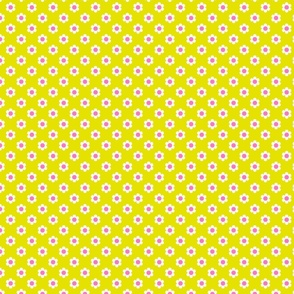 Retro Daisies - Citron Yellow and Pink Extra Small