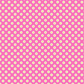 Retro Daisies - Pink and Citron Yellow Extra Small