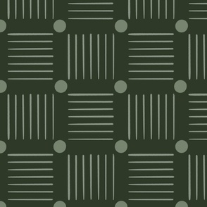 Green dots and dashes in Natural greens - Large Format