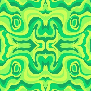 Cyber Lime Kaleidoscope Abstract (24") - green, yellow