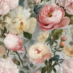 #18 Cottage Victorian Cabbage Roses vintage 