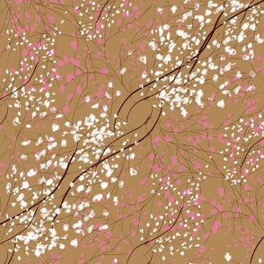 Cherry Blossoms Light Brown table runner tablecloth napkin placemat dining pillow duvet cover throw blanket curtain drape upholstery cushion duvet cover wallpaper fabric living decor clothing shirt Fabric home decor kids by ara_designs