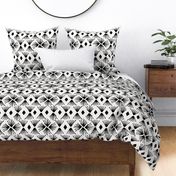 Black and White Boho Geometric White