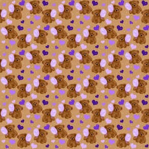 Cotton Candy Brown Bears - Purple