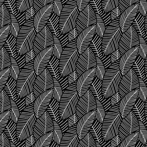 Skeleton Leaves in Black and White (Medium)