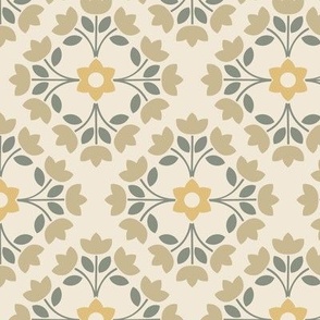 Tulip Motif | Yellow Gold | Large Scale Geometric Floral