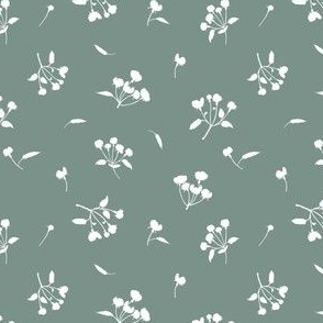 Sage Green and White Boho Floral