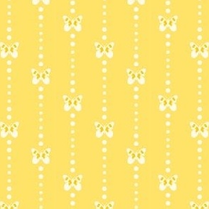 Dotted Butterfly Stripes - Yellow & White